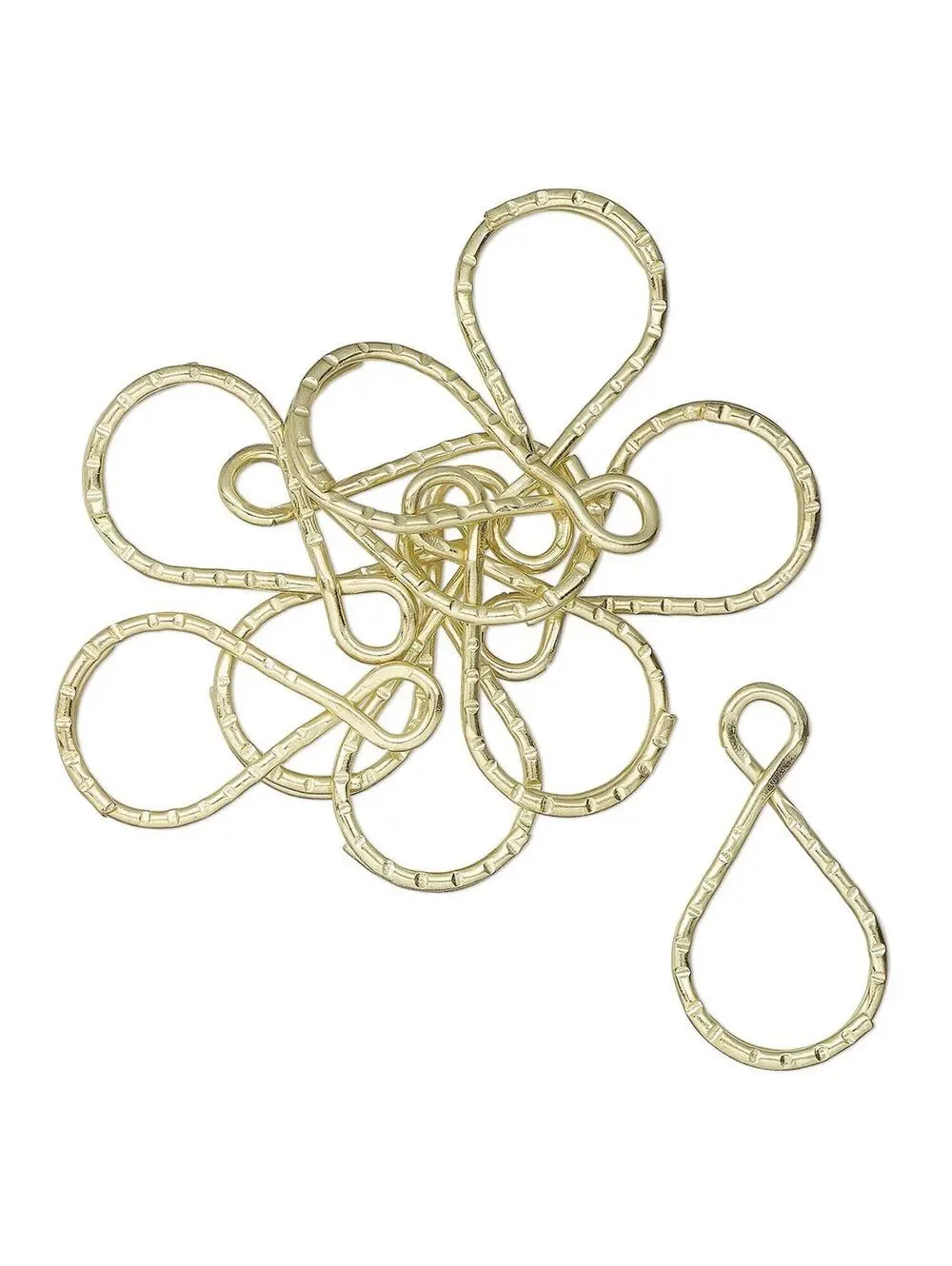 Bulk Gold 14K Plated Fancy 37x18mm Key Chain Jewelry Split Ring Findings 10 pcs